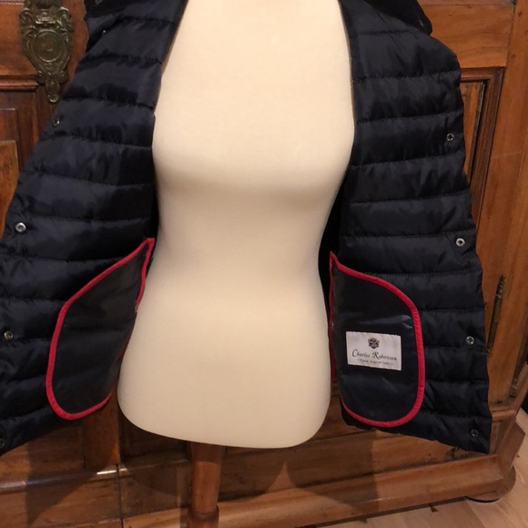 Charles Robertson England Navy Blue Down Outdoor Ski Hunting Vest - Picture 2 of 8